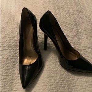 BCBG black patent heels, size 7